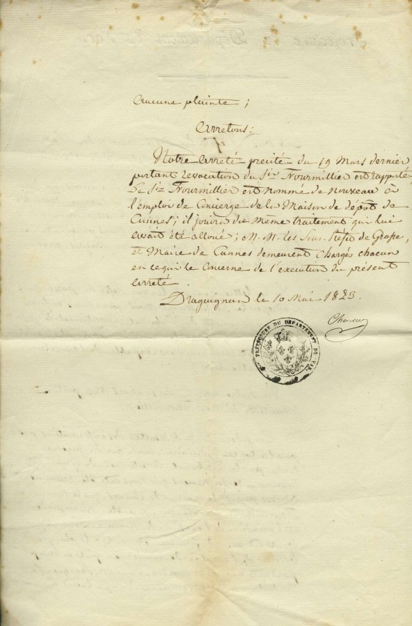 Nomination du concierge de la maison de dépôt de Cannes 1823 (4J1_26).jpg