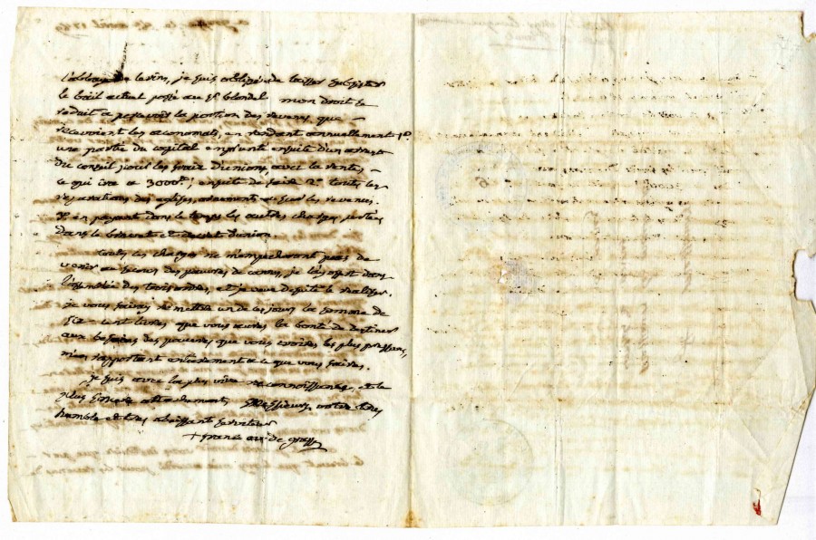 Suite et fin de la lettre de Mgr de Prunires, 1789, AMC AA6_2