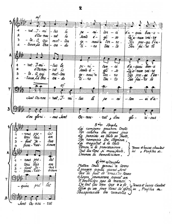 Suite du cantique, ddicace de 1929, document de l'Acadmie Provenale