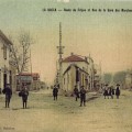 Carte postale reprsentant La Bocca, route de Frjus et rue de la gare des Marchandises. 1870 (2Fi3109)