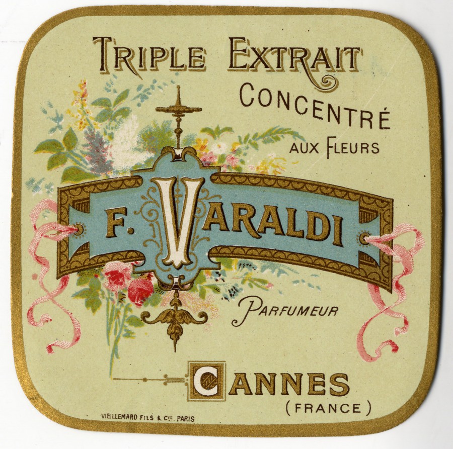 Vignette de parfum Varaldi. Annes 1900 (11S112)