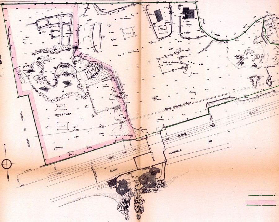 Plan du chteau de la Bocca pour construire un parc public.1960 (7W240)