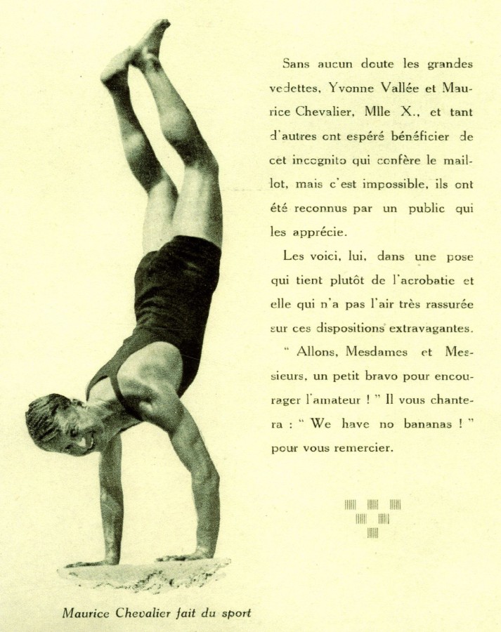 Maurice Chevalier en 1928 (Jx72, Saison d't, article de presse illustr)