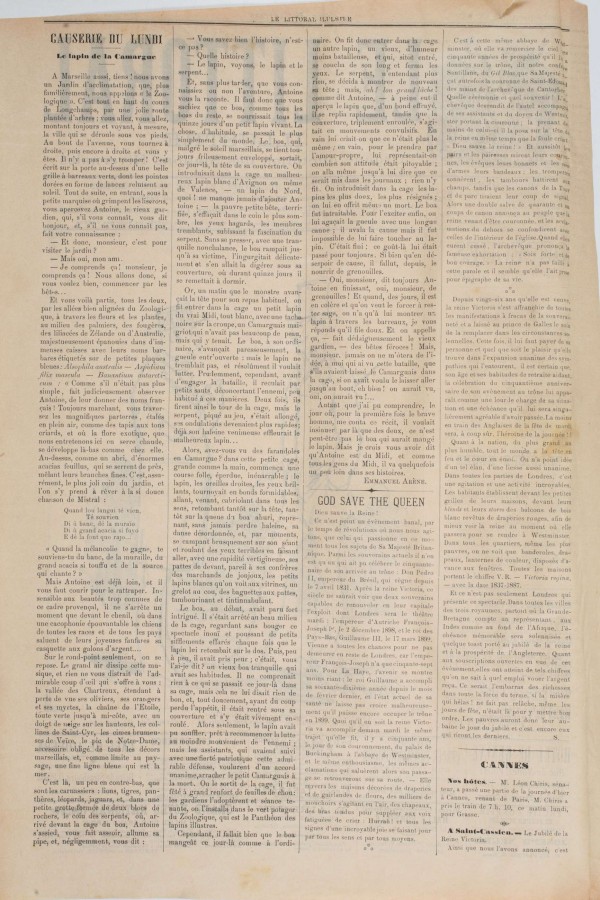 "God save the queen", article pour les 50 ans de rgne de SAR Victoria 1er (Jx45, n885, 21 juin 1887)
