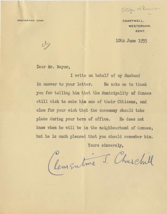 Lettre de la femme de Churchill, 1955 (43W620_032)