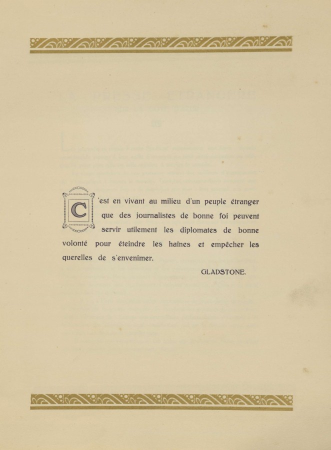 Citation de Gladstone dans une brochure pour un gala de la presse (3D18_p05, 1929)
