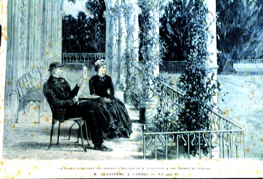 M. Glastone sur sa terrasse, paru dans l'Univers Illustr, 1883 