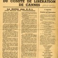 Communiqué de presse du Comité de Libération de Cannes, 05 septembre 1944 (63S4)