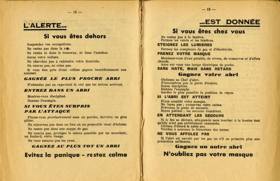 Brochure en cas dalerte arienne, 1939-1945 (4H16)