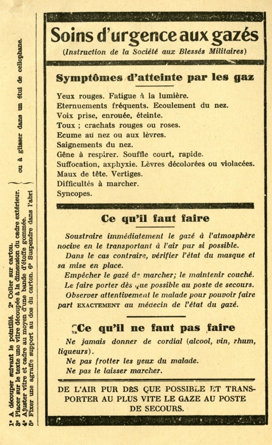 Brochure pour les soins aux gazs, 1939-1945 (4H16)