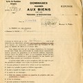Formulaire pour les dommages caus�s  aux biens par les troupes d�occupation, 1944 (4H33)