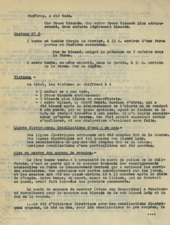 Rapport dtaill sur le bombardement du 13 juin 1940, 1940 (4H46)