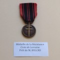 Médaille de la Résistance, croix de lorraine, 1939-1945 (prêt de Monsieur BULCKE)
