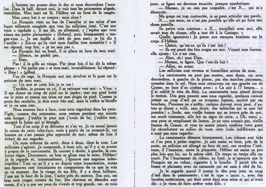 Extrait de la brochure "Htes de la Gestapo", crite par la mre d'Hlne Vagliano (BH221_pages24-25) 