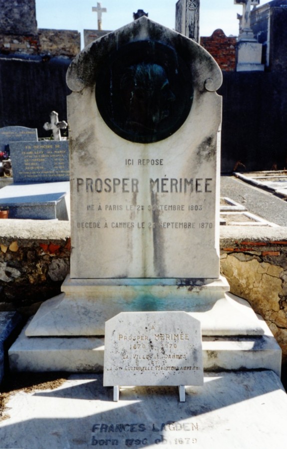 Tombe de Mrime avec mention sur la pierre de Frances Lagden (14Fi852)