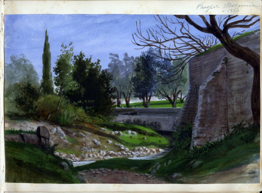 Gouache, paysage, attribue  Mrime, 1860 (19S39_03)