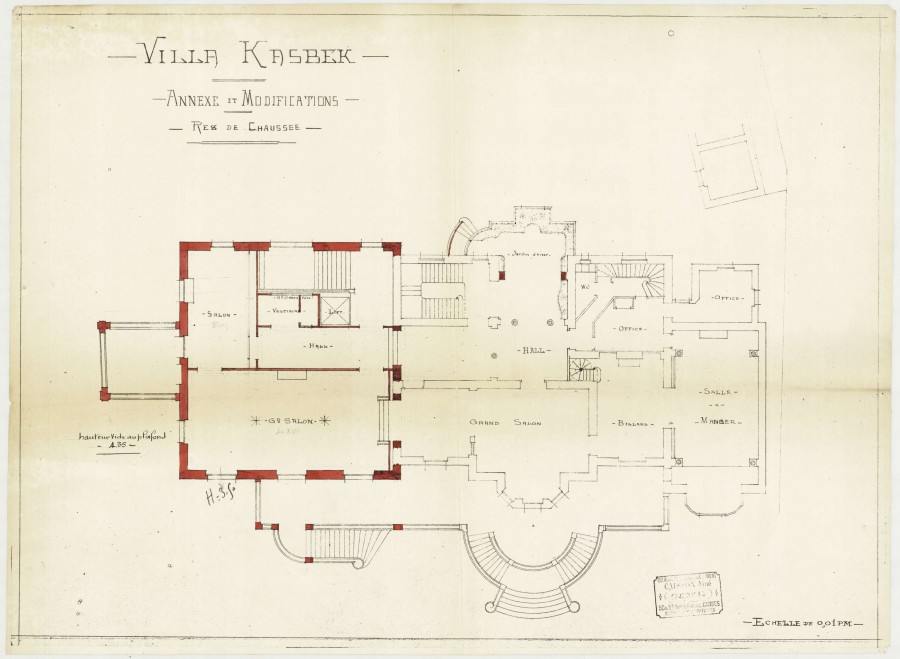 Plan de la villa Kasbeck, en 1913 (5J10_069_01)