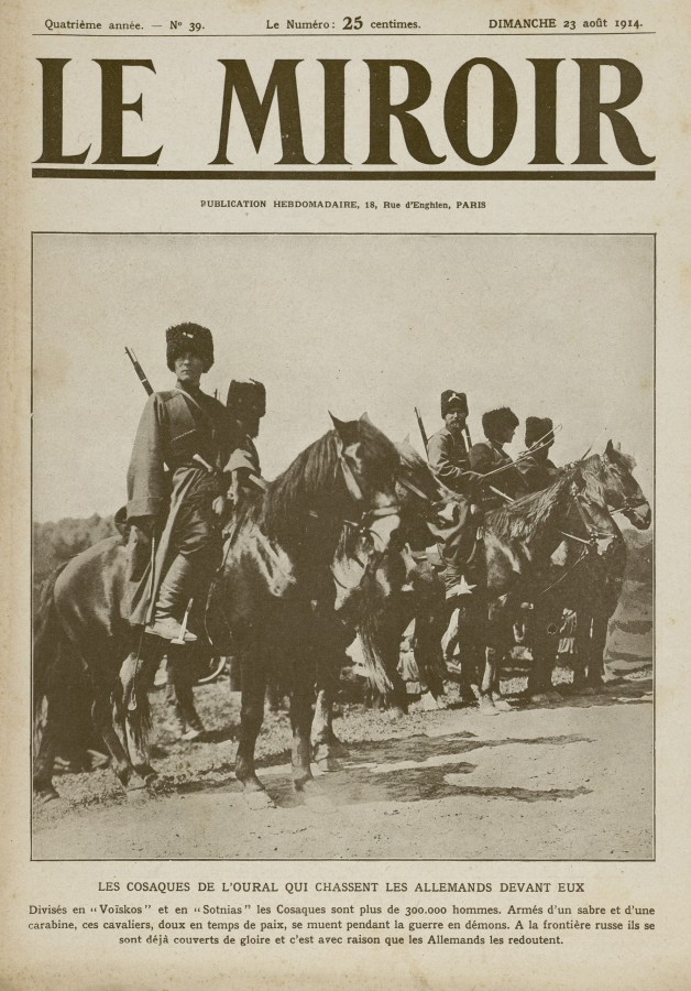 Image des Cosaques, guerre 14-18 (Le Miroir, presse de propagande de guerre, aot 1914)