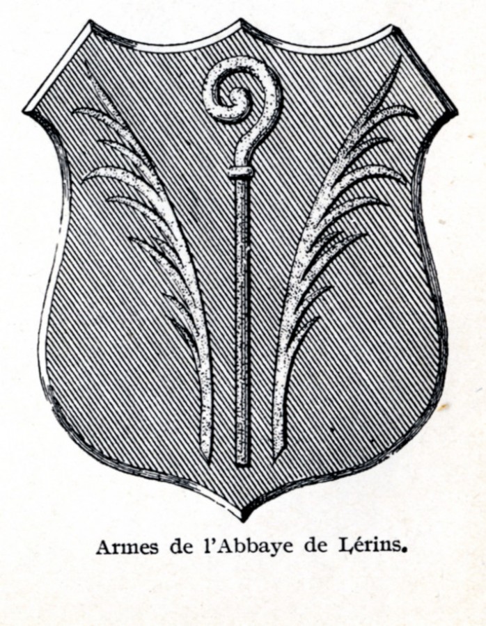 Armes de l'abbaye de Lrins, crosse et palmes (BH15_p274)