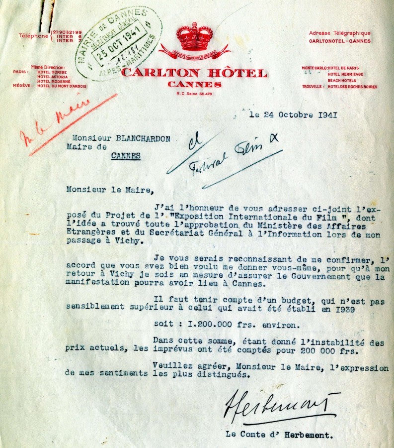 Octobre 1941, dmarche auprs du gouvernement de Vichy (2R66)