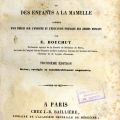 Traité pour les nouveaux nés, 1855, ouvrage de la Médiathèque Noailles, cote TC3038