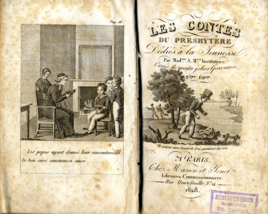 Livre de contes de 1828, ouvrage coté TA509 à la Médiathèque de Cannes