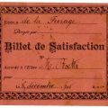 Billet de satisfaction 1906, les 'bons points' (pr�t)