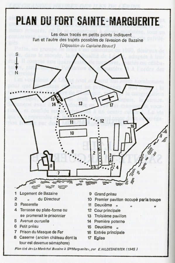 Plan du fort avec trajets d'vasion possibles (Bh805_p124)