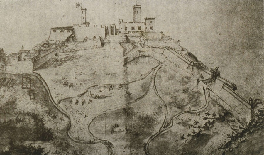 Le Suquet fortifi, vue de 1590  Archives de Turin, 32Fi1383 (reproduction)