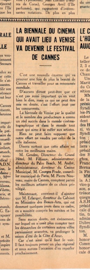 Article sur le festival, Le Littoral, 1er juin 1939 (Jx45)