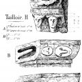 Dtail de la chapelle romane dite Sainte-Anne, sculptures (croquis, cf. 11S253)