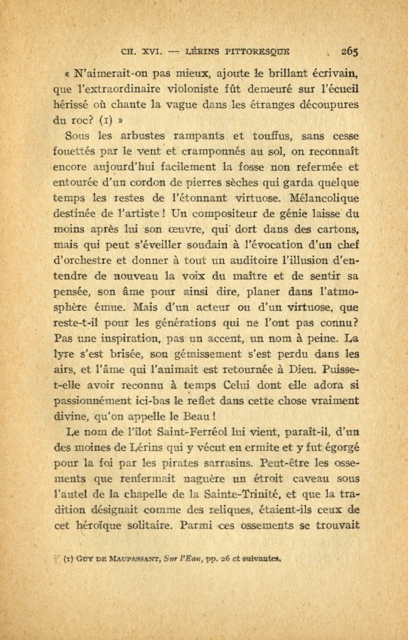L'le et l'abbaye de Lrins, rcit et description par un moine de Lrins, p.265 (BH15)