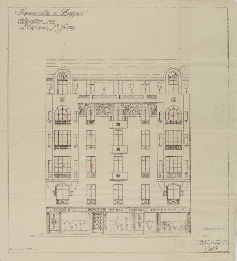 Immeuble de rapport, lvation sur l'avenue St Jean, 1926