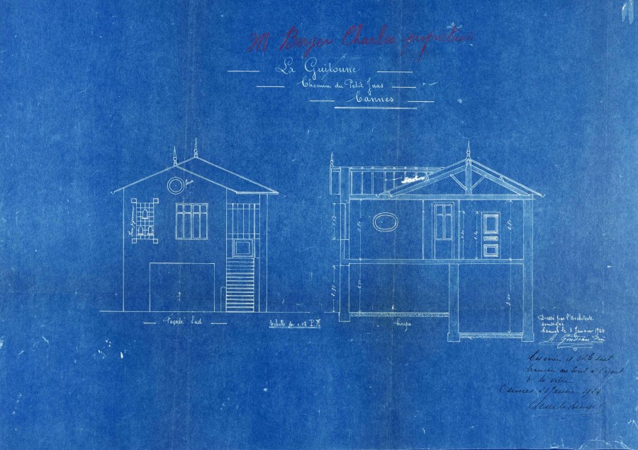 Plan bleu de La Guitoune 1924, au chemin du Petit Juas (5J21_7_1)