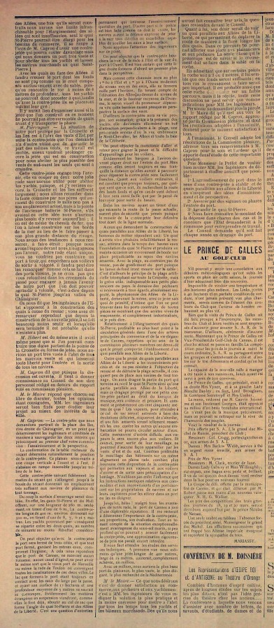 dbat sur la contre-jete  amnager, Courrier de Cannes, 21 mars 1895 (suite)