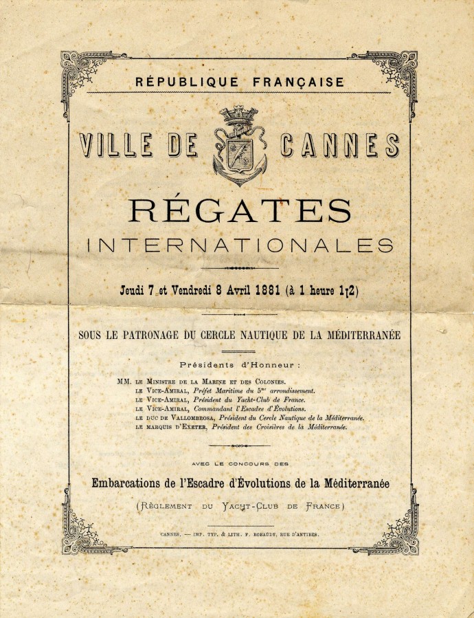 Affiche pour les rgates, 1881 (AMC 1S1)