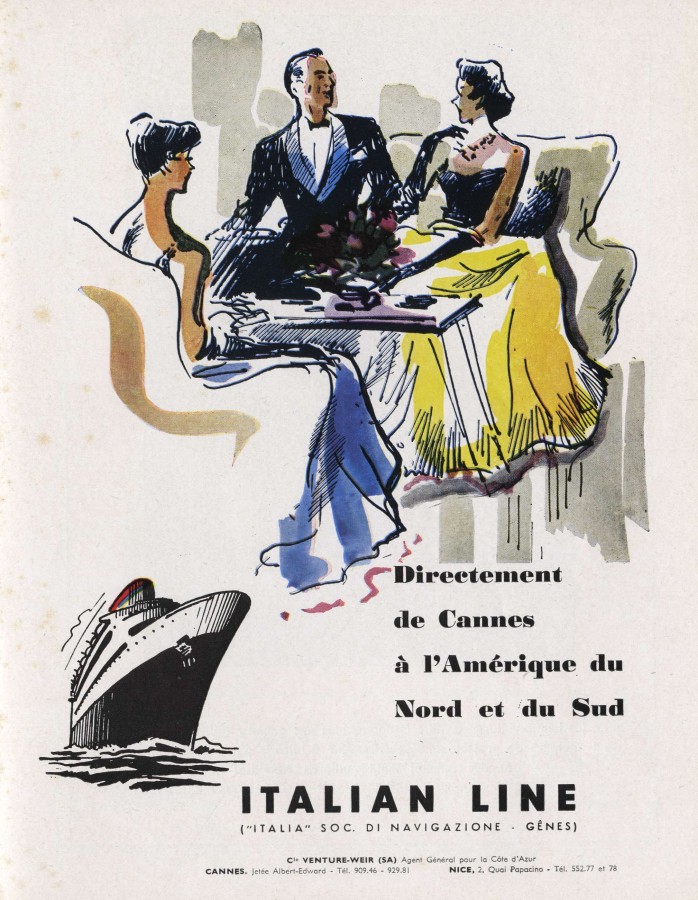 Publicit de l'Italian Line, extrait de revue (Mdiathque)