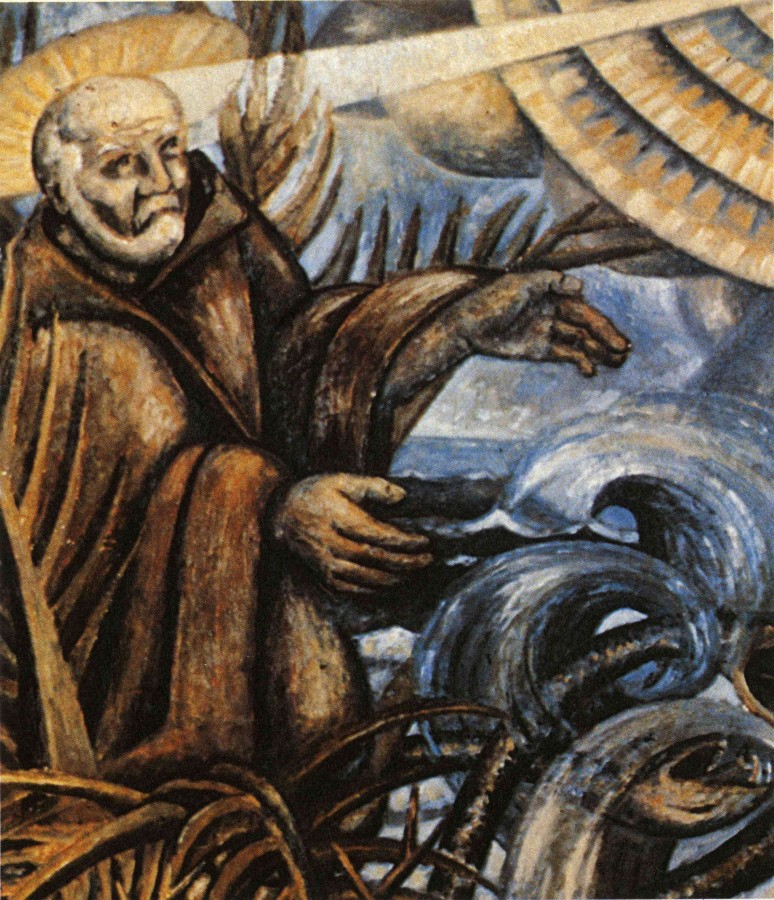 Saint Honorat, lgende sur les serpents chasss de l'le (image pieuse)