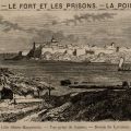 Vue prise de la pointe Croisette sur le fort et les prisons de l'île Sainte Marguerite (25Fi2)