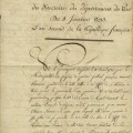 Extrait de l'arrt du Directoire du dpartement du Var concernant un prtre migr en 1793 (2J1_001)