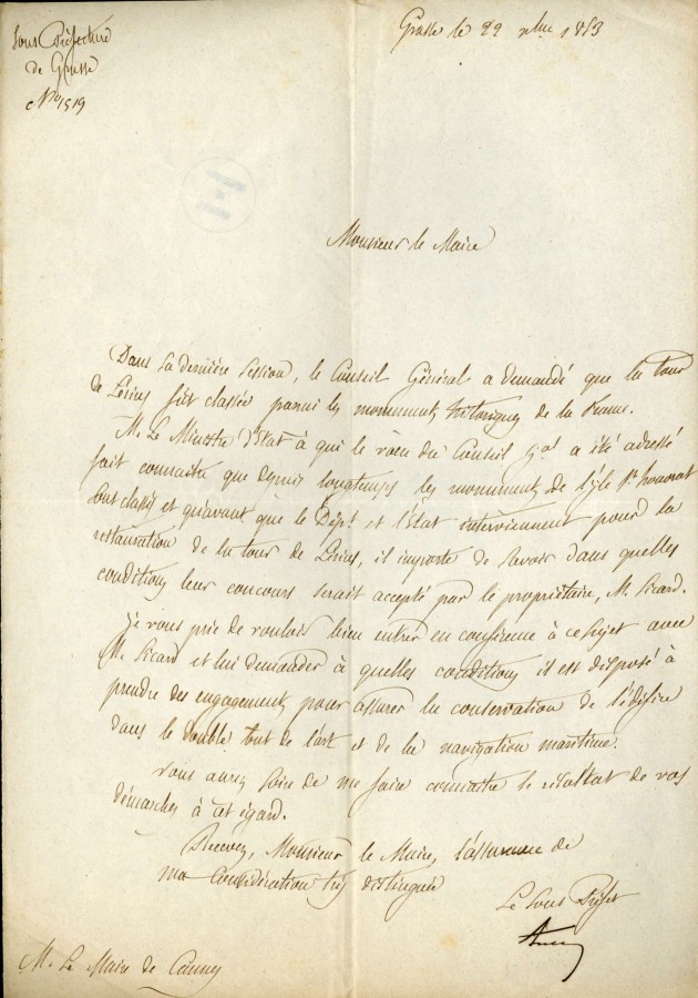 Lettre du sous-prfet, 1853, 2R81_119