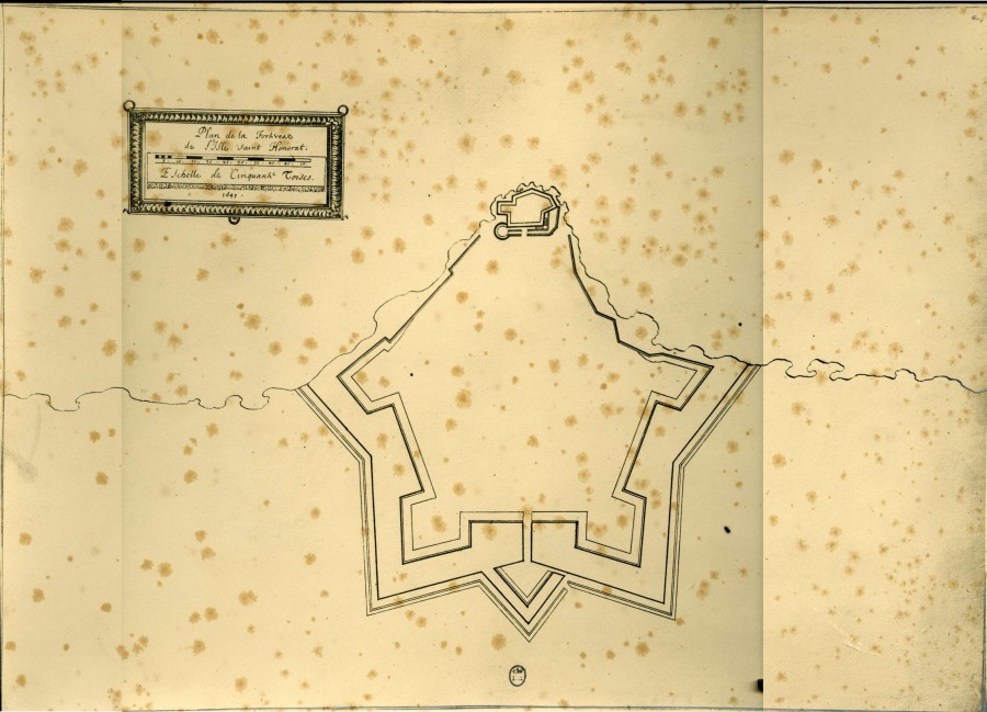 Plan de la forteresse de l'Isle Saint Honorat, 1647, fac-simil @ BR