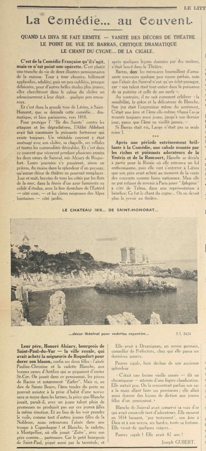 Article du Littoral sur l'occupation de la tour par l'actrice, 25 septembre 1941, AMC Jx5_1941_09_25_Page_02