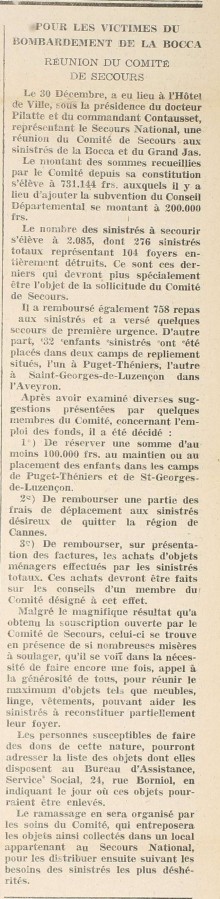 Extrait du journal Le Littoral, 6 janvier 1944 (Jx45)