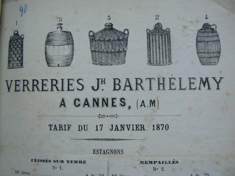 Tarif pour la vannerie 1870 