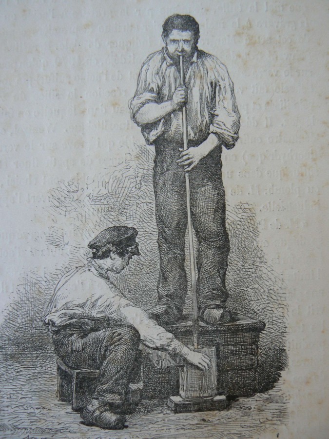 Un verrier et son apprenti : le "gamin" (Manuel 1829)