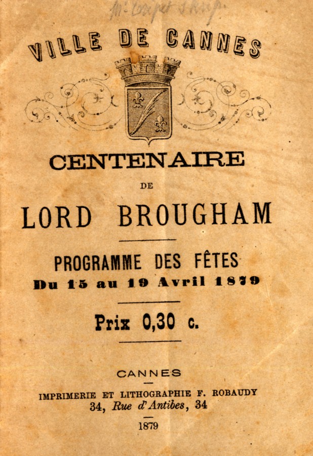 Fascicule programme des ftes en son honneur, 1879, AMC 19S29_16_011