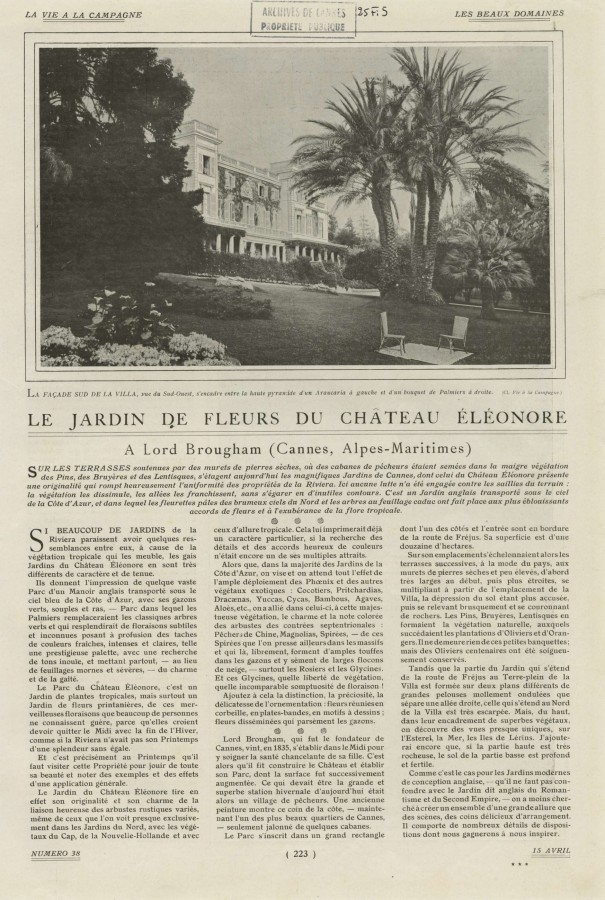 Article de la Vie  la campagne, 1908, AMC 11S31