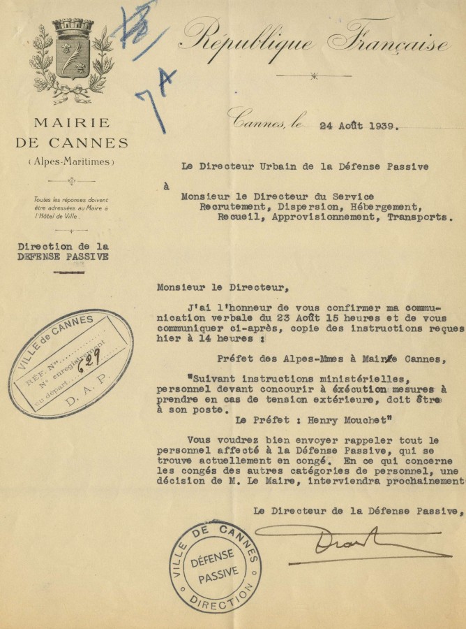 Organisation de la Défense Passive, 1939 (4H14)