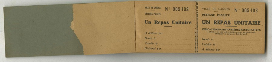 Carnet de repas de la Défense Passive, 1939-1945 (4H21)